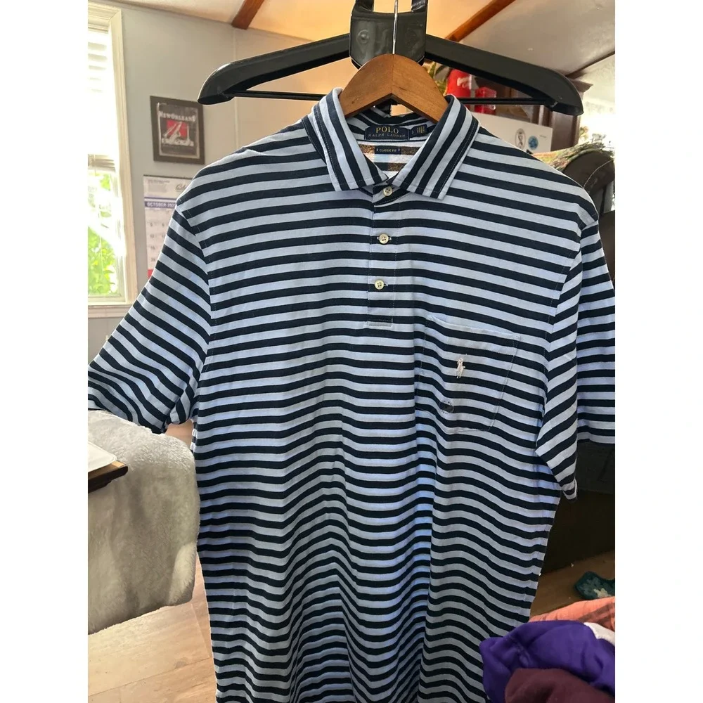 Polo Ralph Lauren Mens Striped‎ Golf Polo Shirt Classic Fit